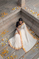 ELEGANCE IN IVORY | Cotton | Indidha Saree