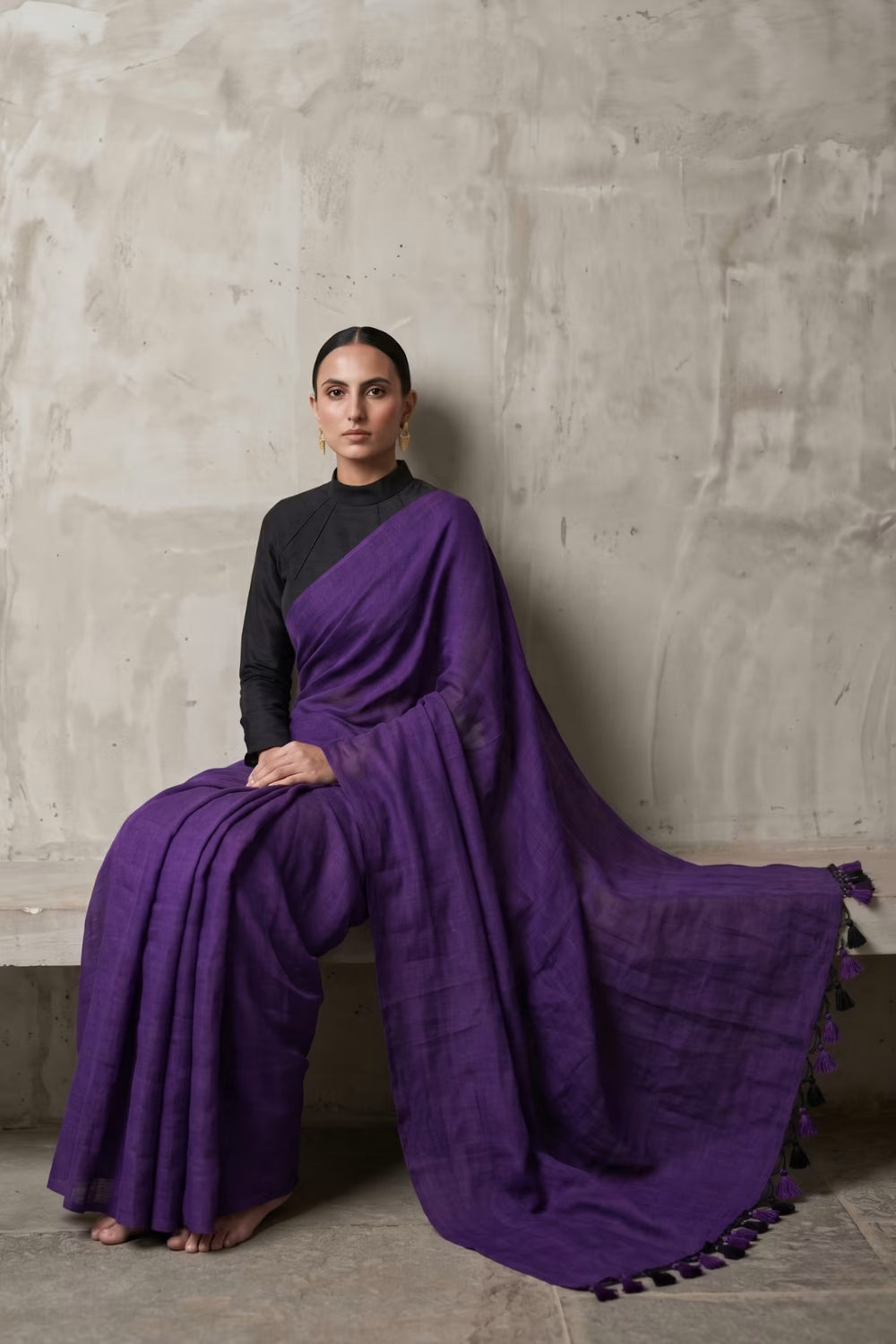 VIOLET MAJESTY | Cotton | Indidha Saree