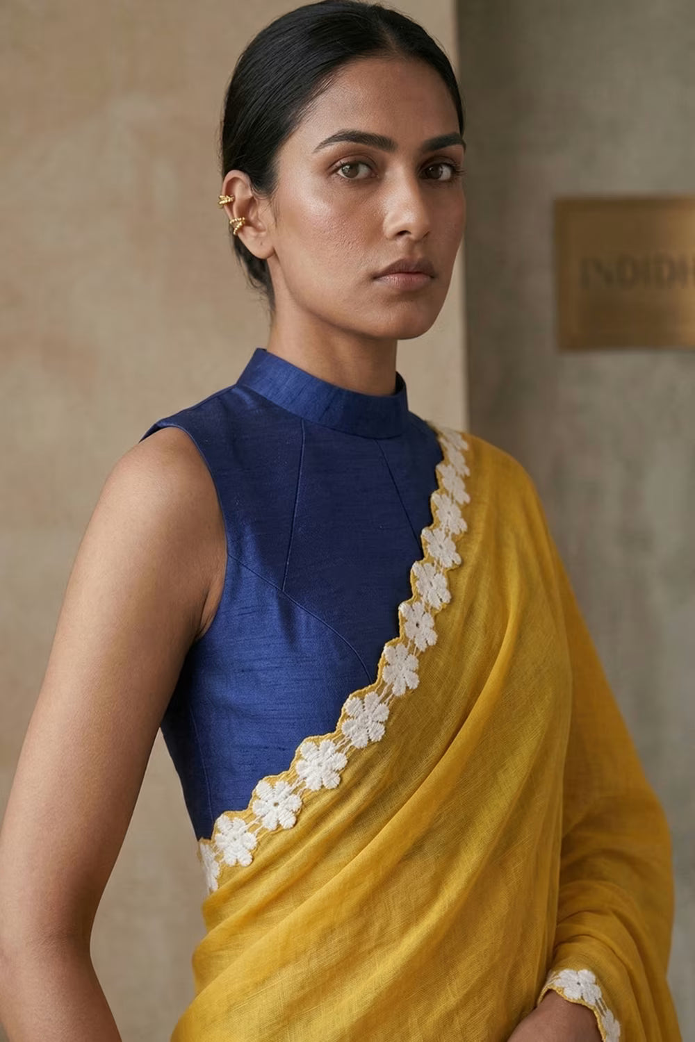 CITRUS CASACADE | Mul Cotton | Indidha Saree