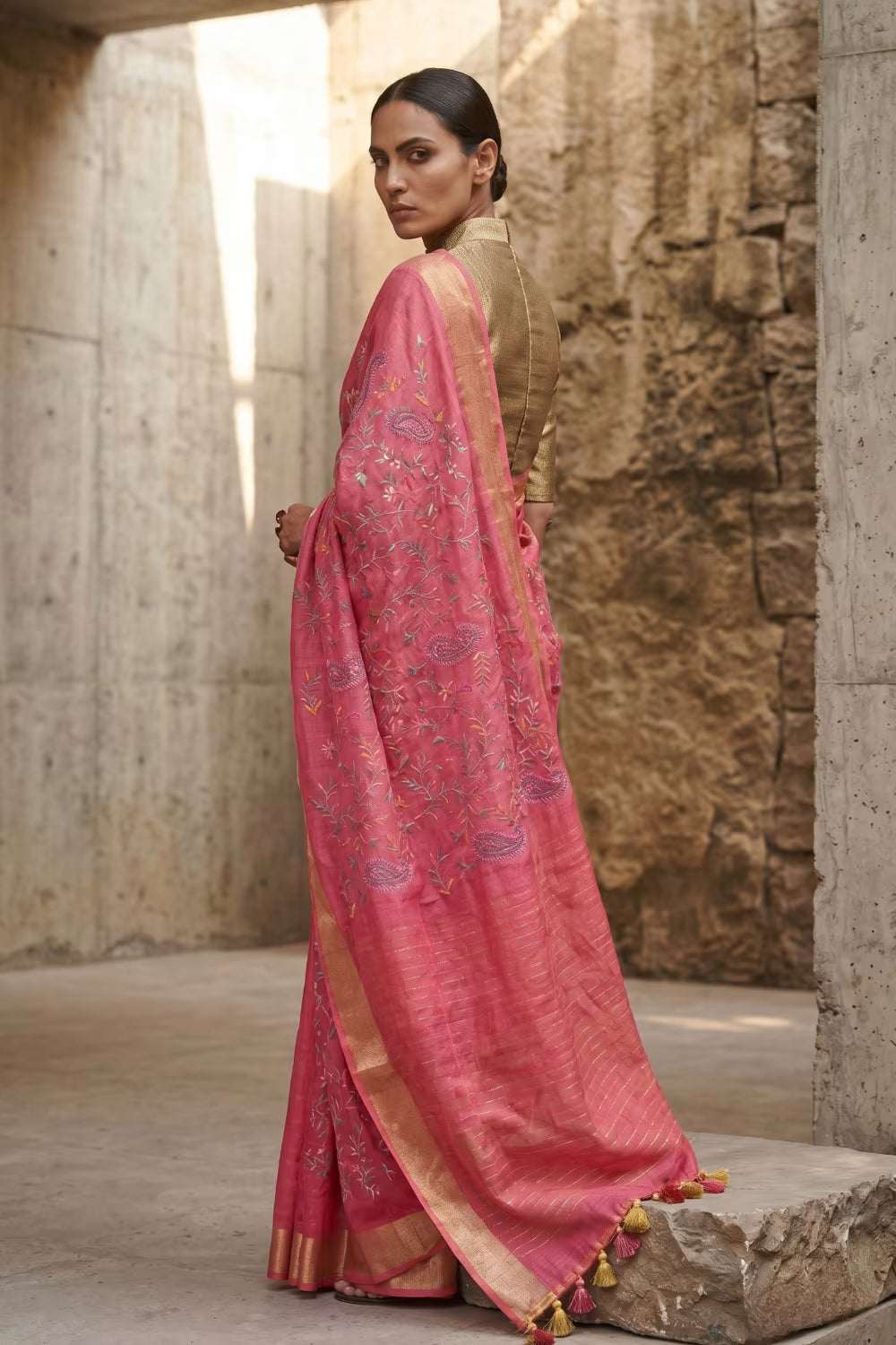 ROSY AURA | Muga Silk | Indidha Saree