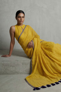 HONEYED HORIZON | Mul Cotton | Indidha Saree