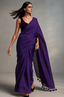 VELVET NEBULA | Mul Cotton | Indidha Saree -  VELVET NEBULA – Royal Purple Handloom Mul Cotton Saree | Lightweight & Luxe  Unveil quiet luxury with VELVET NEBULA – a handloom mul cotton saree in royal purple. Lightweight, soft, and gracefully bold.