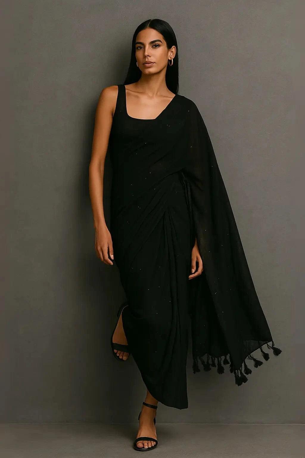 SIYAH SIREEN | Pure Cotton | Indidha Saree -  Shop Siyah Sireen Saree – Classic Black Elegance  Siyah Sireen Pure Cotton Indidha Saree – Experience the mystery of Siyah Sireen, a pure cotton saree that defines sophistication in black.