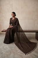 Dark Espresso | Slub Cotton | Indidha Saree