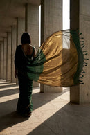 Saanjh in Green | Mul Cotton | Indidha Saree