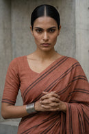 Rust Stride | Slub Cotton | Indidha Saree