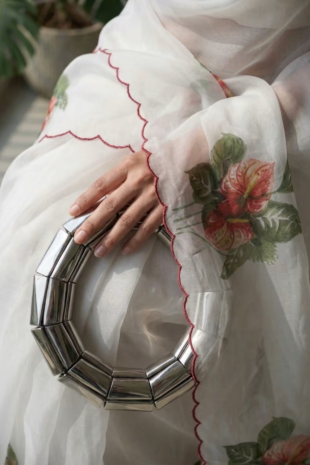 ANVITHA | Hand-painted Organza | Indidha Saree