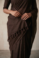 Dark Espresso | Slub Cotton | Indidha Saree