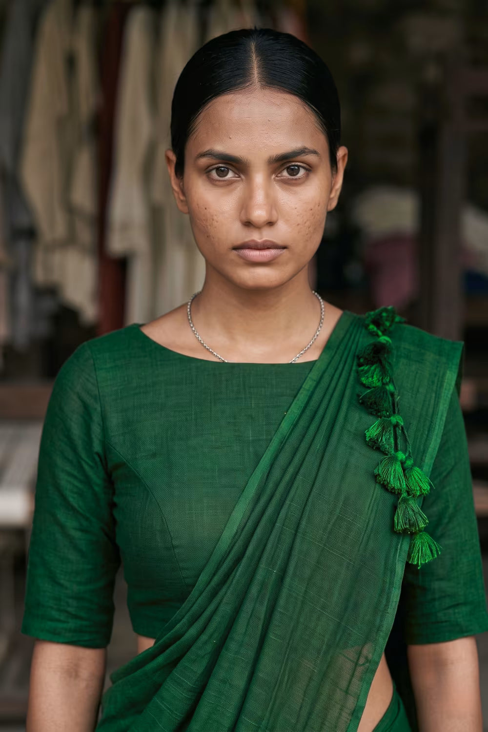 Industrial Pine | Slub Cotton | Indidha Saree