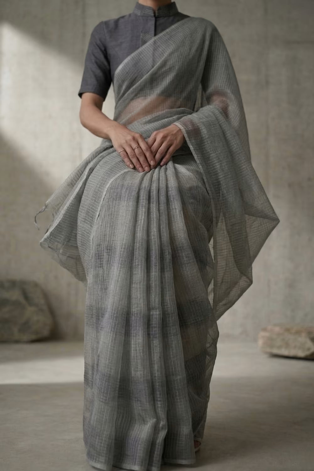 SILVER MIST | Kota Doria | Indidha Saree