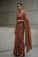 Rust Stride | Slub Cotton | Indidha Saree