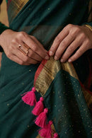 Gold-Flecked Silence | Mul Cotton | Indidha Saree