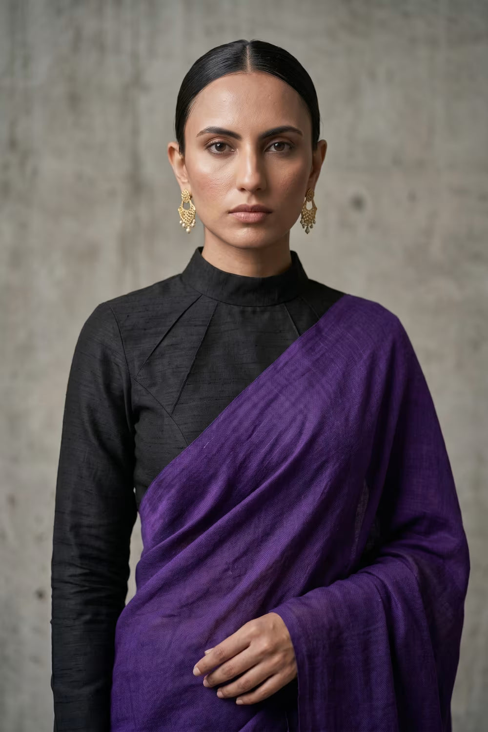 Aniline Amethyst | Slub Cotton | Indidha Saree