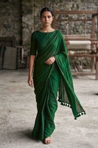 Industrial Pine | Slub Cotton | Indidha Saree