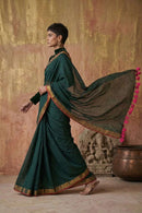 Gold-Flecked Silence | Mul Cotton | Indidha Saree