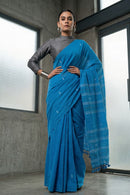 Skyline Blue | Mul Cotton | Indidha Saree