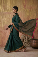 Gold-Flecked Silence | Mul Cotton | Indidha Saree