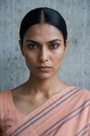 Peach Stride | Slub Cotton | Indidha Saree
