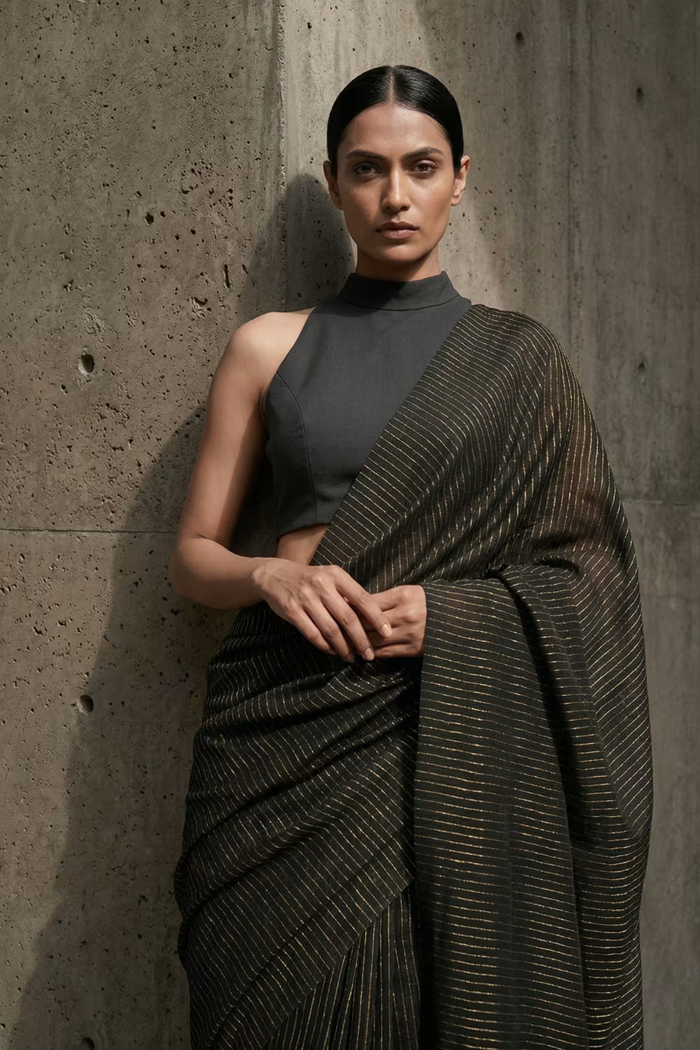 NOIR ENIGMA | Textured Cotton | Indidha Saree