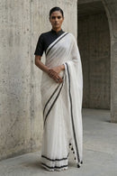 Monochrome Void | Mul Cotton | Indidha Saree
