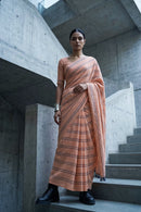 Peach Stride | Slub Cotton | Indidha Saree