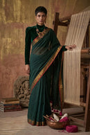 Gold-Flecked Silence | Mul Cotton | Indidha Saree