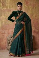 Gold-Flecked Silence | Mul Cotton | Indidha Saree