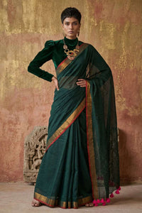 Gold-Flecked Silence | Mul Cotton | Indidha Saree
