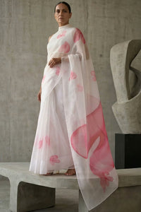 WHITE ROSE  | Organza | Indidha Saree