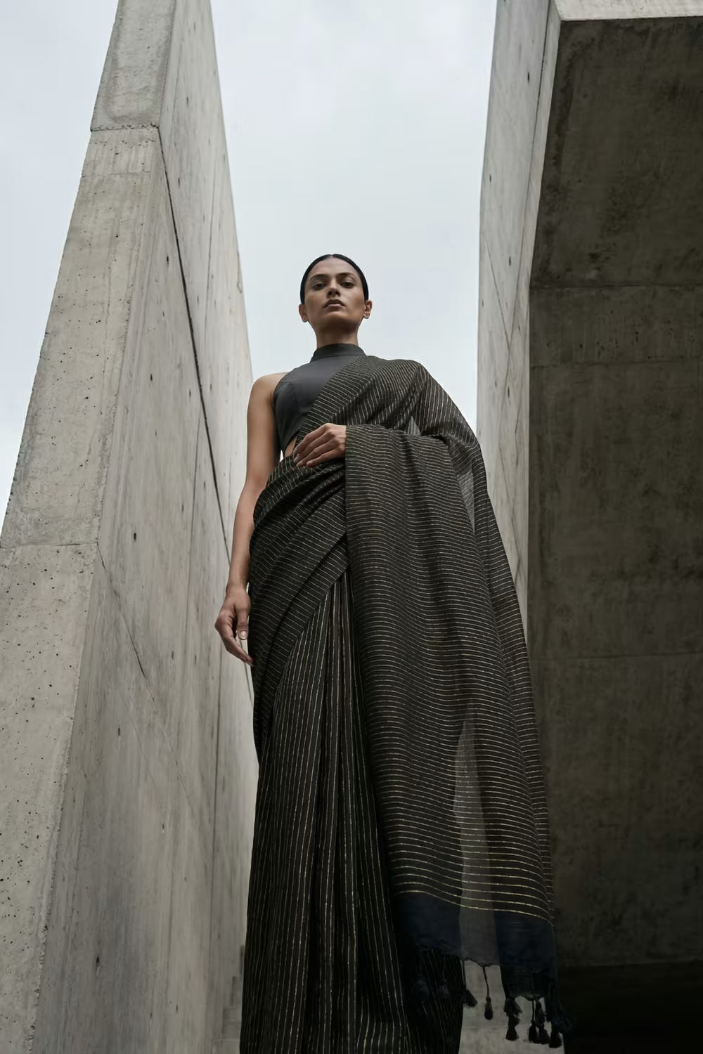 NOIR ENIGMA | Textured Cotton | Indidha Saree