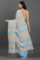 SERENE SKY | Cotton | Indidha Saree -  Elegant Pastel Handloom Cotton Saree for Summer  Drift into serenity with the Serene Sky khadi cotton saree, a soft, airy drape perfect for all-day elegance.