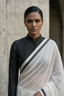 Monochrome Void | Mul Cotton | Indidha Saree