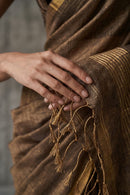TRUCE SLATE | Handloom Linen Tissue | Indidha Saree