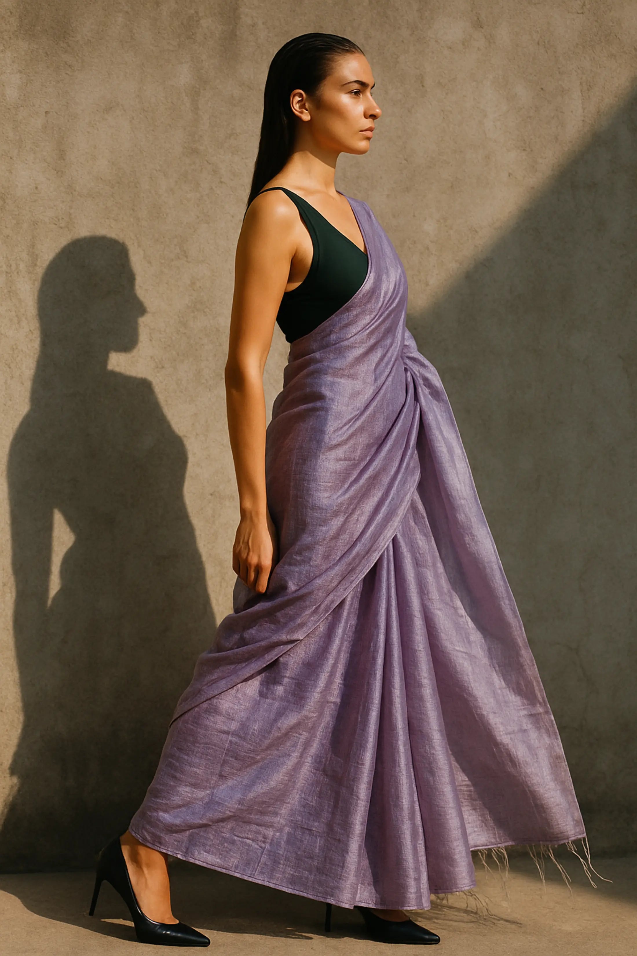 LUSTROUS MOONLIT | Handloom Tissue | Indidha Saree