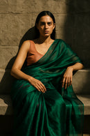 TEAL TEMPTATION | Handloom Tissue | Indidha Saree
