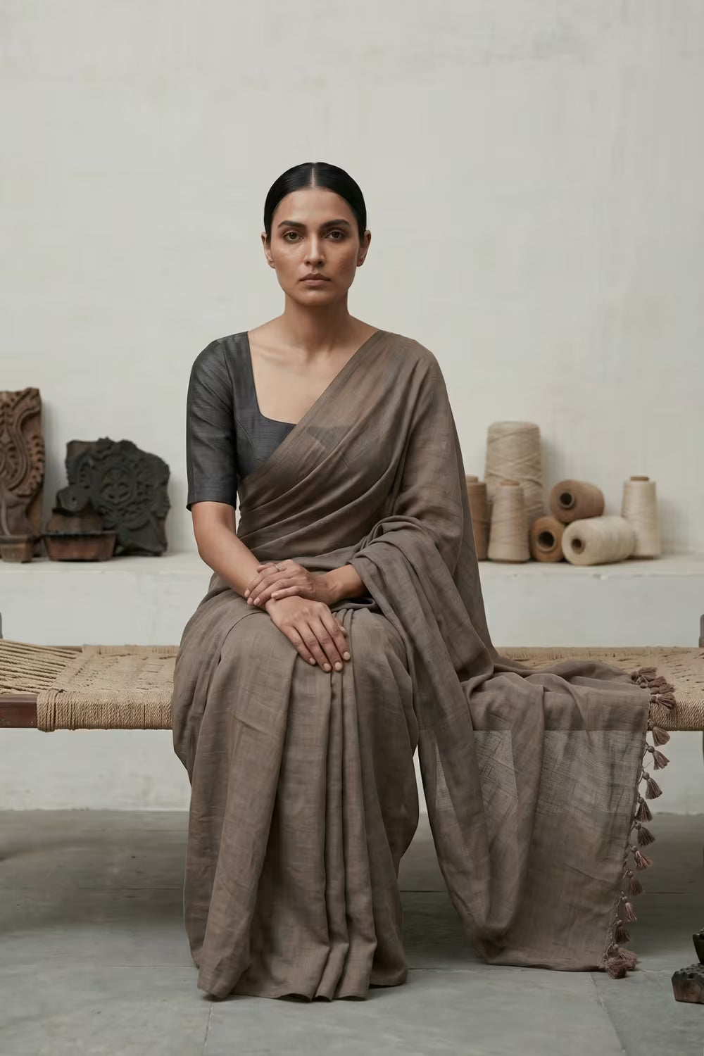 Stone Mist | Cotton | Indidha Saree