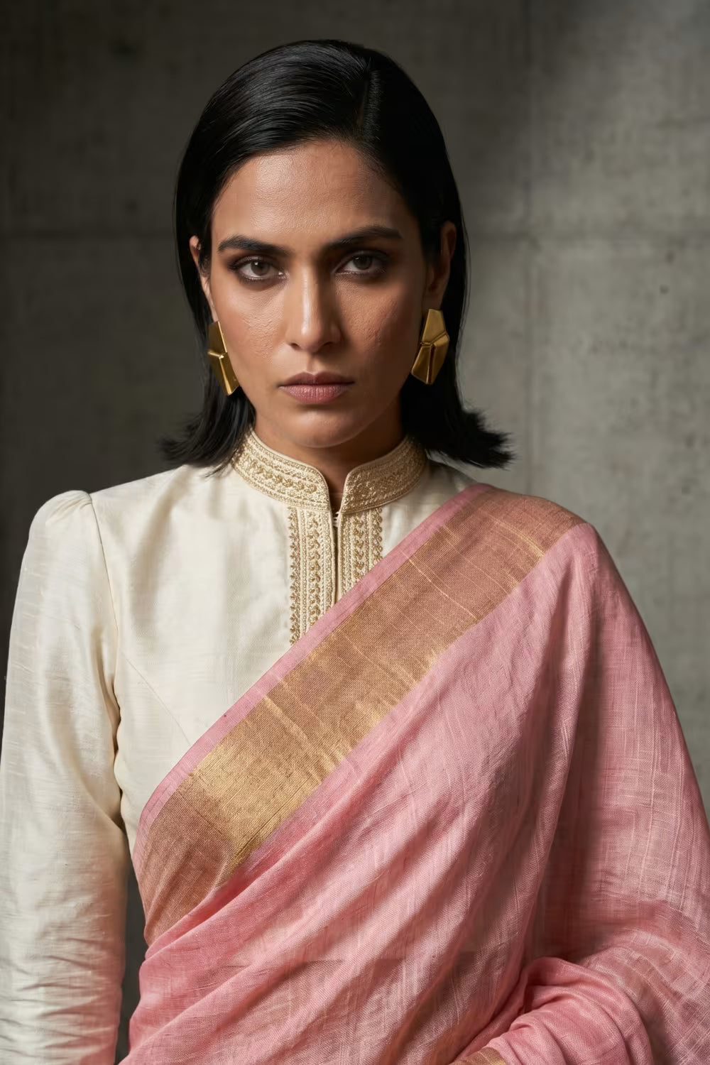 ROSE PEACH | Kota Linen | Indidha Saree
