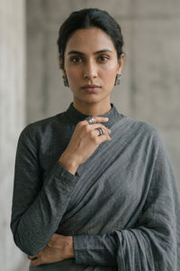 Midnight Whisper | Mul Cotton | Indidha Saree