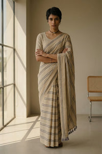 Chalk & Slate | Slub Cotton | Indidha Saree