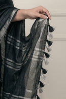 BLACK SILVER | Cotton Slub | Indidha Saree