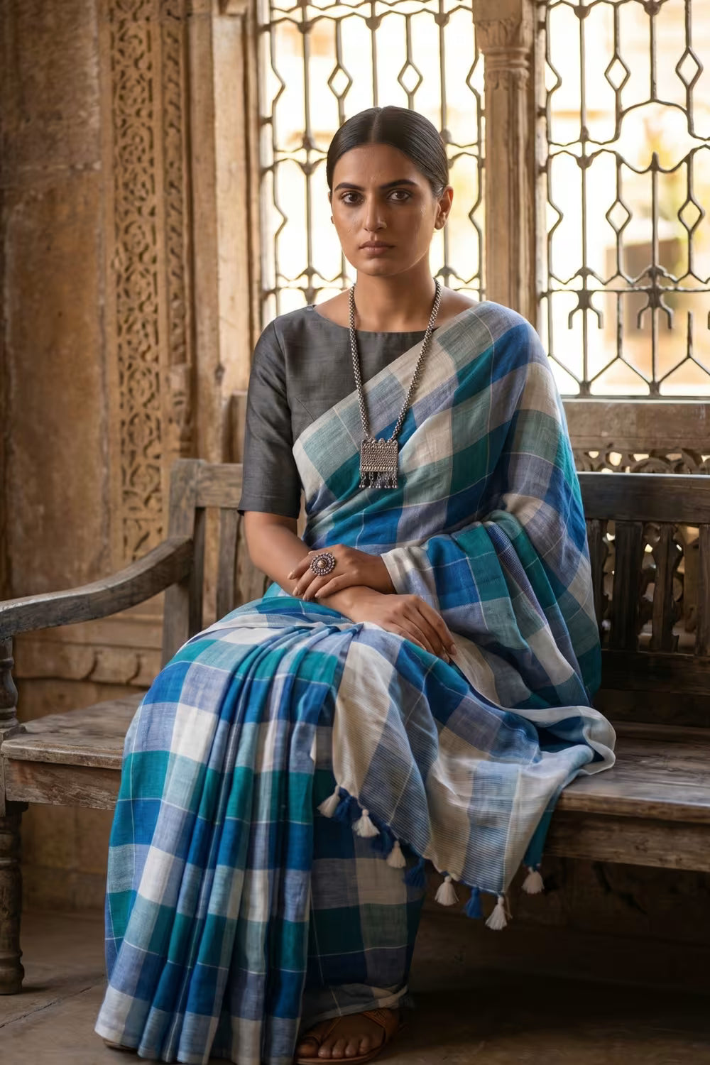 BLUE TRIBE | Linen | Indidha Saree