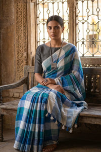 BLUE TRIBE | Linen | Indidha Saree
