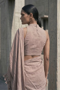 Gypsum Ash | Slub Cotton | Indidha Saree