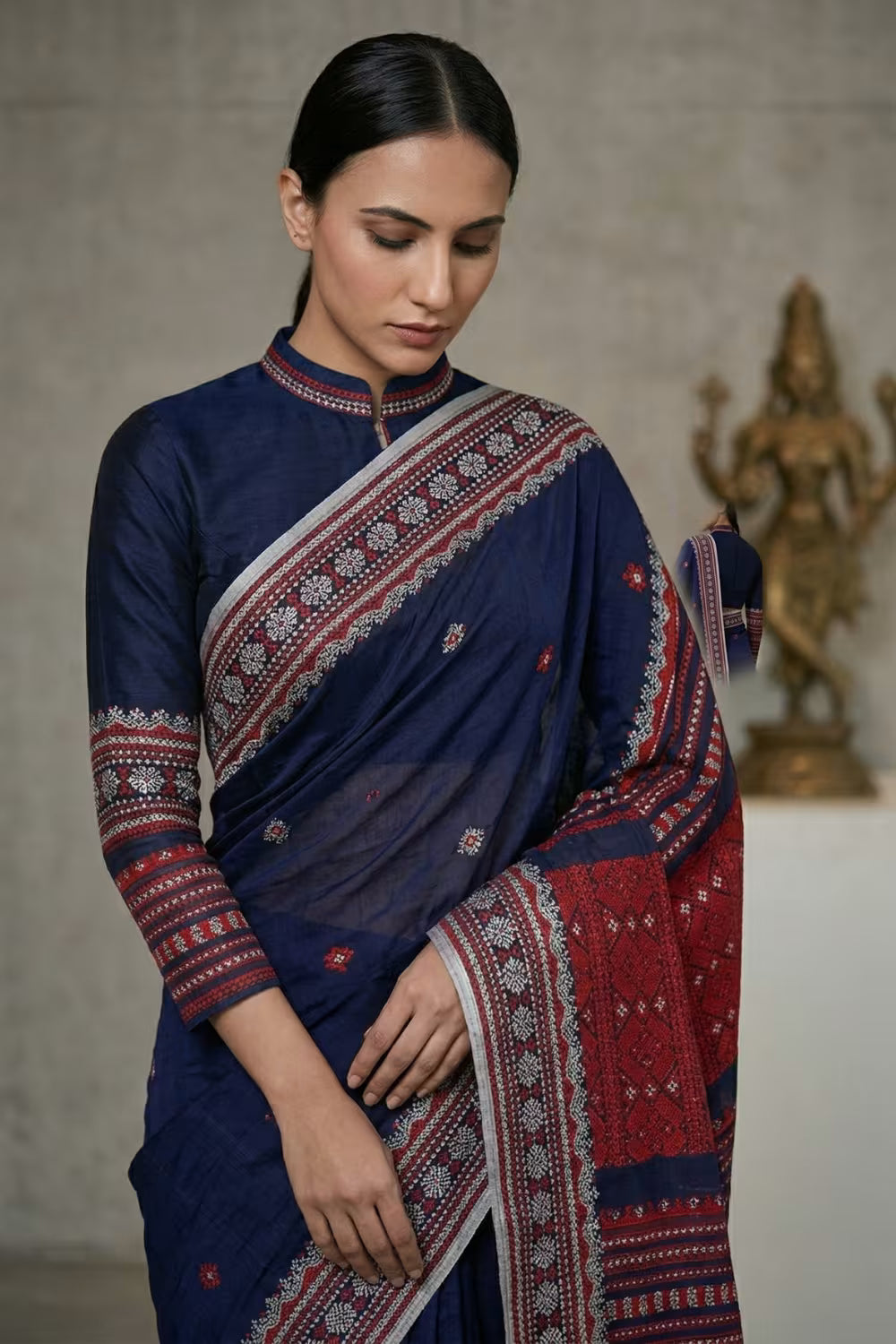 REGAL REVERIE | Asam Mercerized Jamdani | Indidha Saree