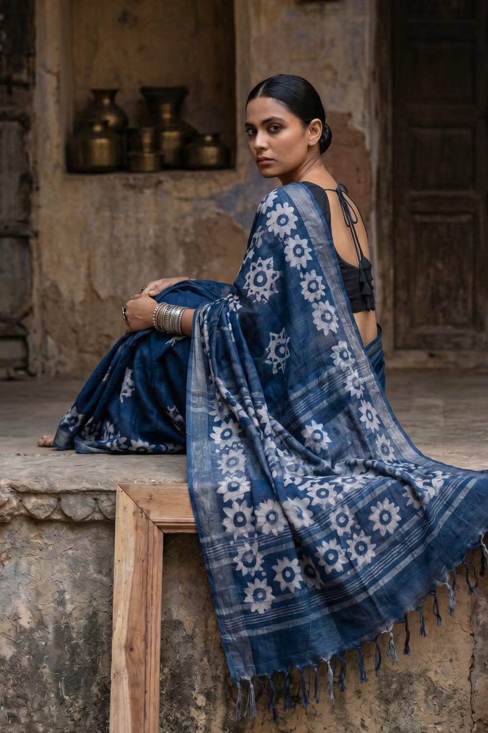 INDIGO STARS | Cotton | Indidha Saree