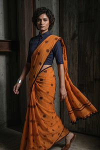Rust Coordinate | Mul Cotton | Indidha Saree