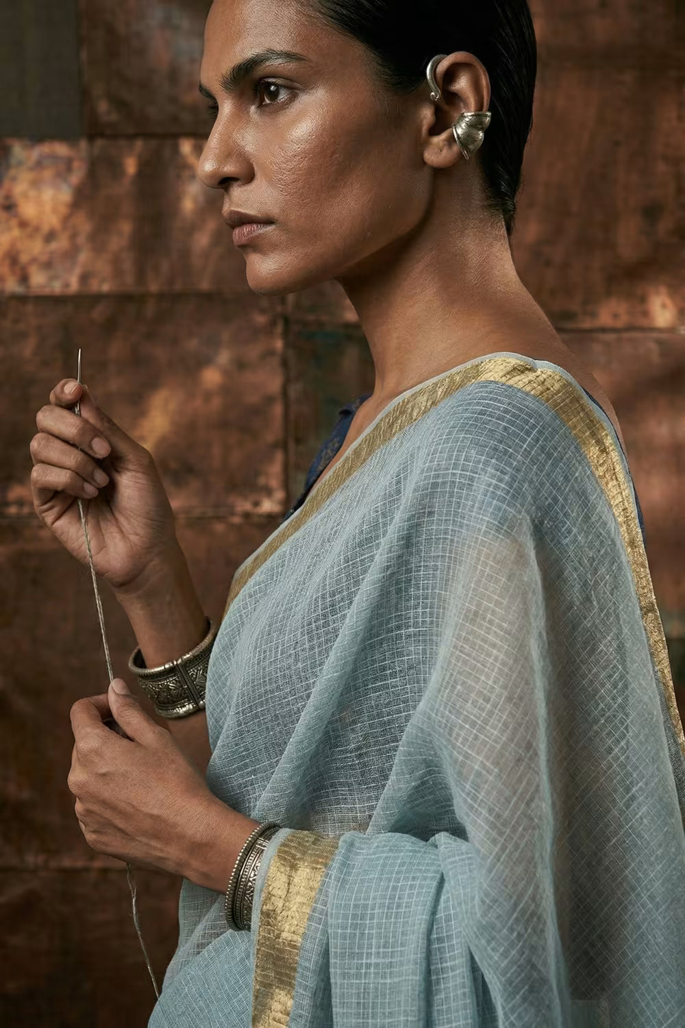 FROSTED MIST | Kota Doria | Indidha Saree