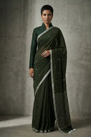 WOVEN OLIVE | Mul Cotton | Indidha Saree