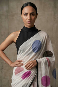 BREEZY DOTS | Mul Cotton | Indidha Saree
