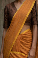 Ochre Block | Mul Cotton | Indidha Saree